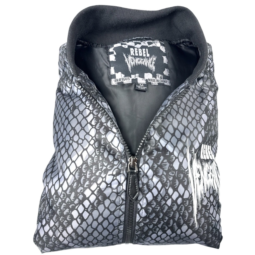 Rebel Vengeance Skull‎ Bomber Jacket - Black (Size M)